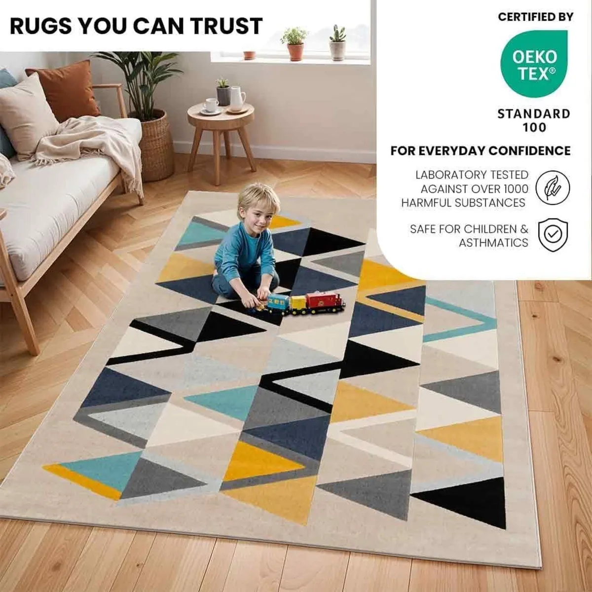 Marietta Geometric Rug - Scandi Area Rugs Living - Image 3