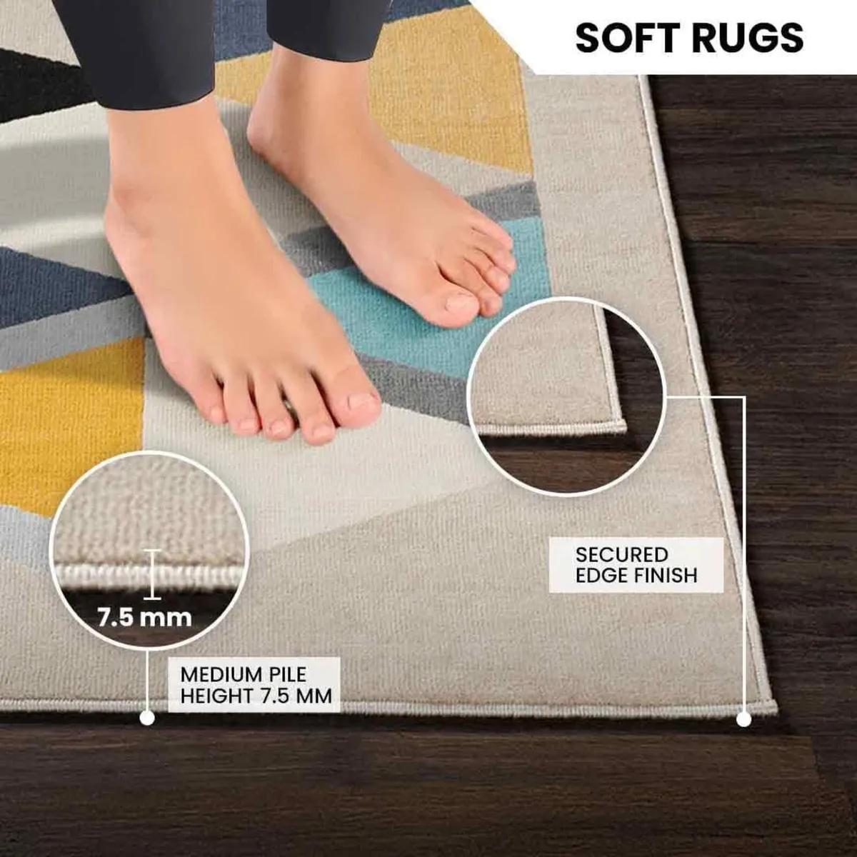 Marietta Geometric Rug - Scandi Area Rugs Living - Image 4