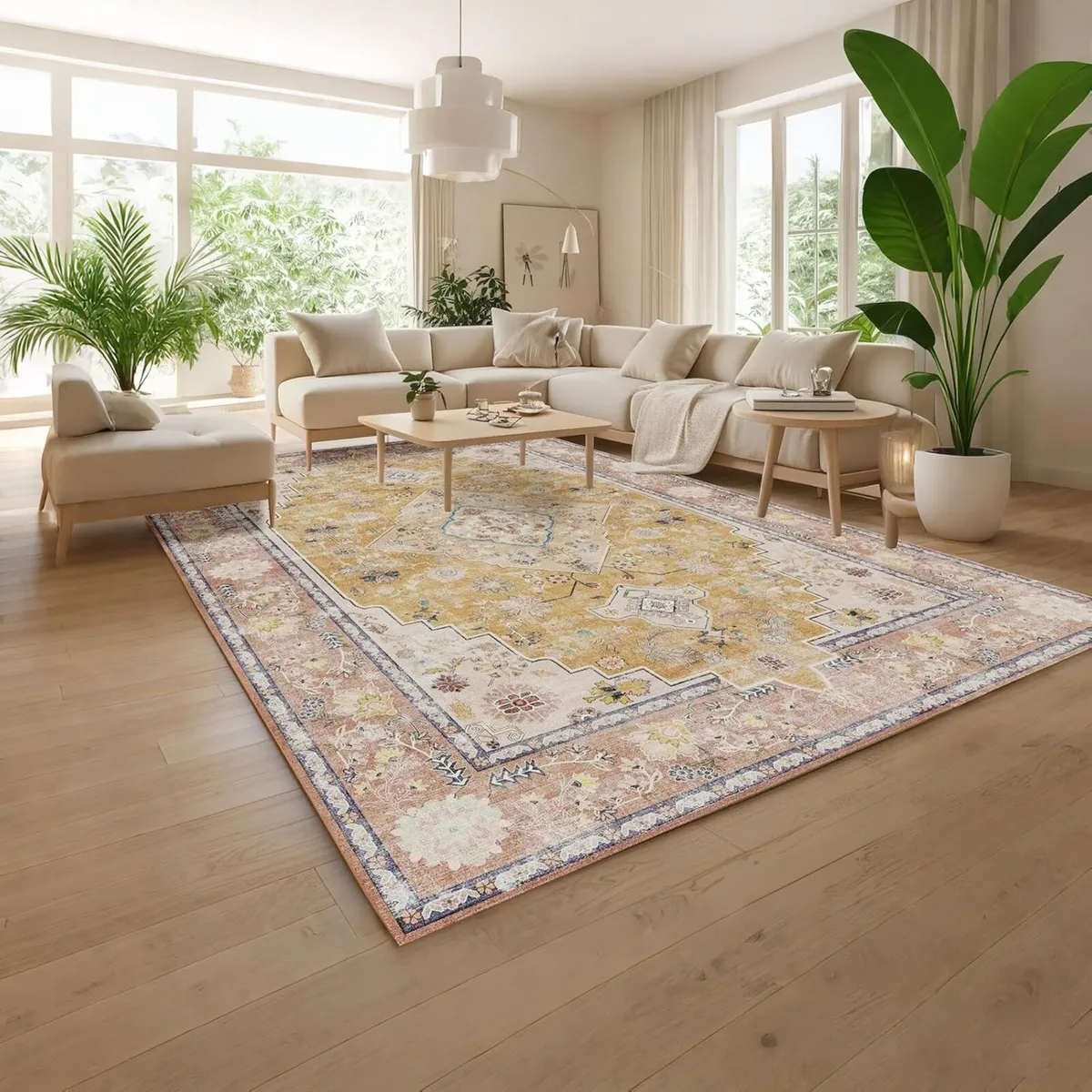 Large Style Rug 200 x 300 cm Yellow – Vintage - Image 1