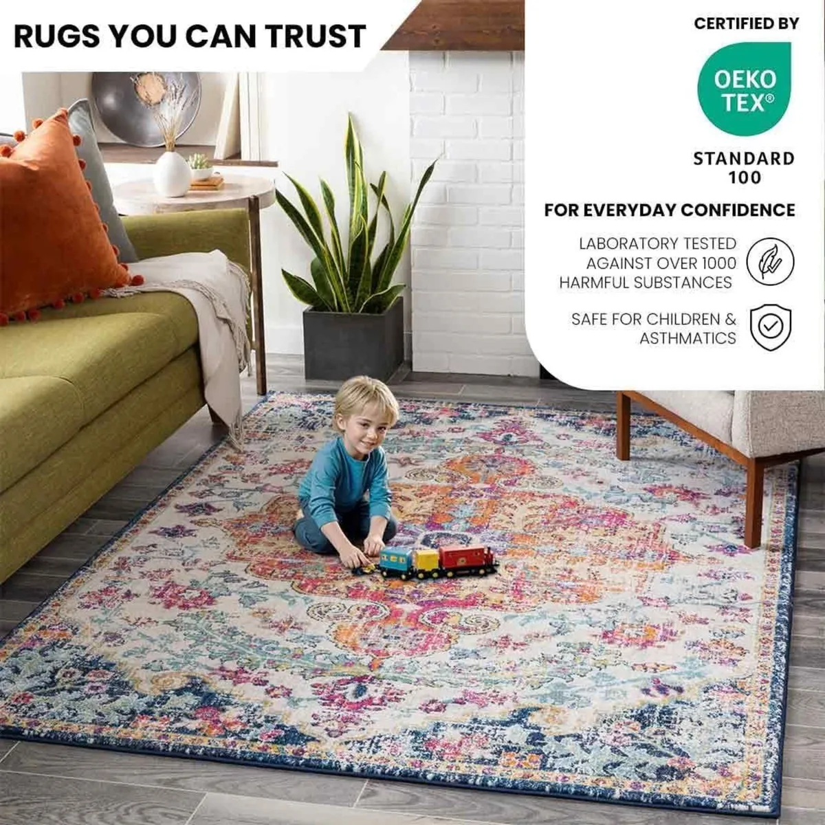 Asmara Vintage Rug - Area Rugs Living Room - Image 3