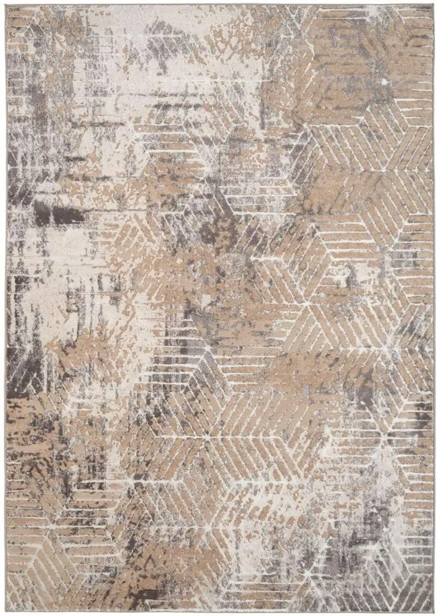 Luxury Greige Art Deco Living Room Area Rug - Image 1