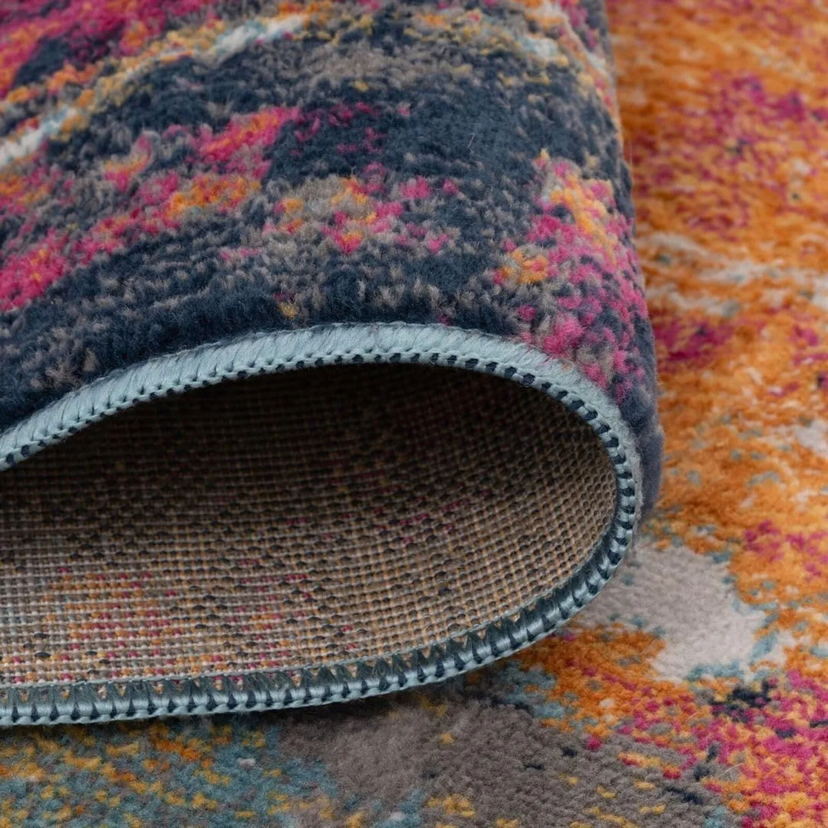 Multicoloured Abstract Kitchen Dining Room Rug - Image 3