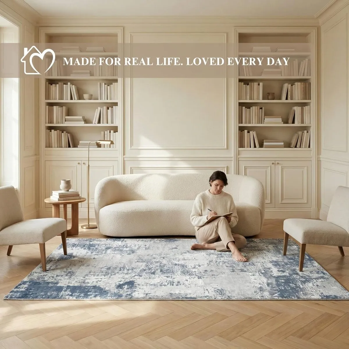 Machine Washable Rug 120x170cm Non-Slip Backing - Image 3