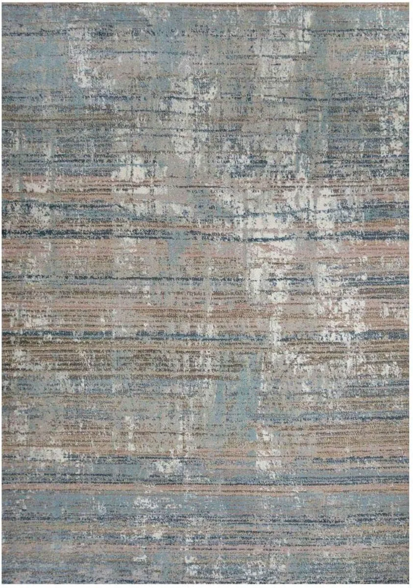 Modern Beige Navy Blue Distressed Painterly - Image 2