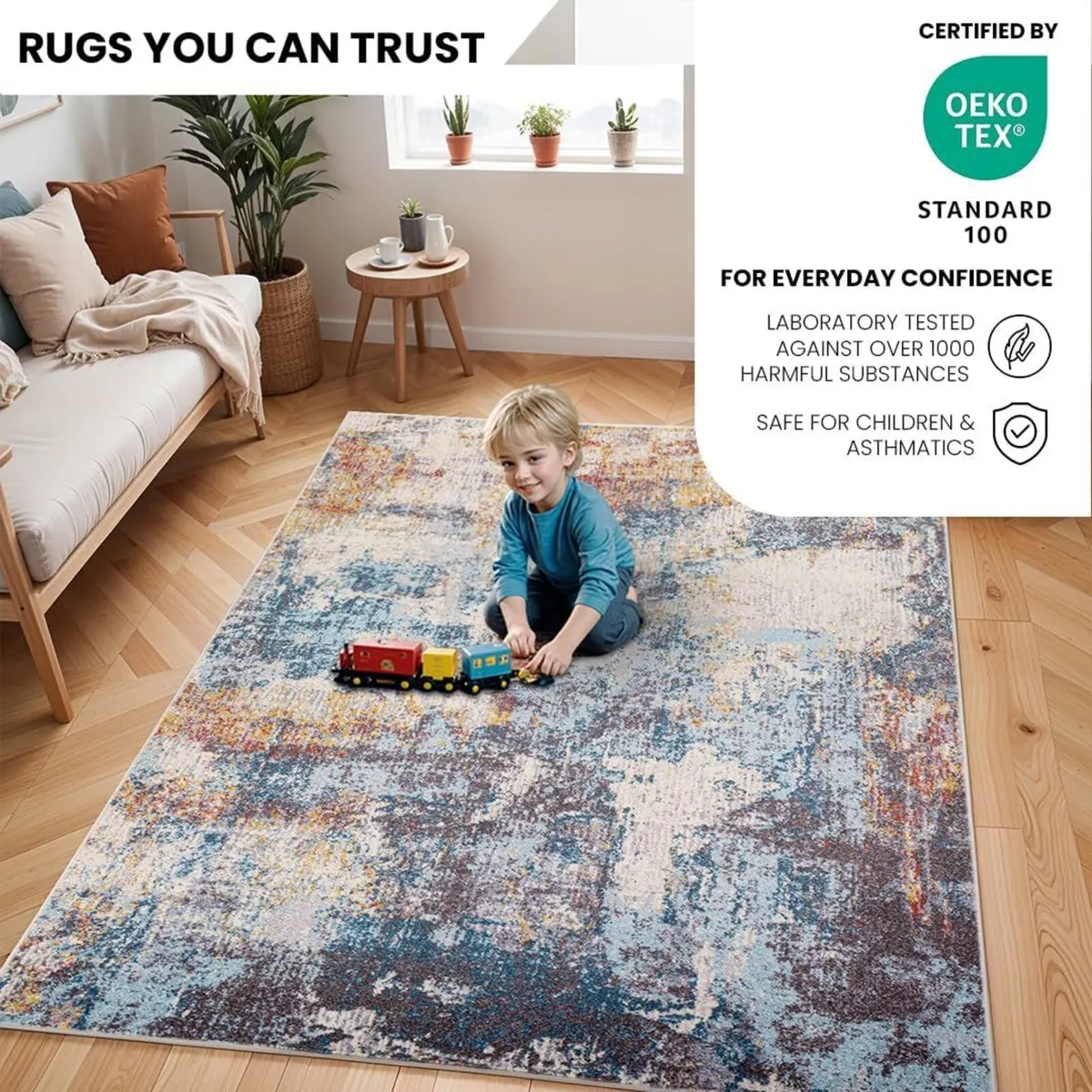 Clearwater Abstract Rug - Area Rugs Living Room - Image 3