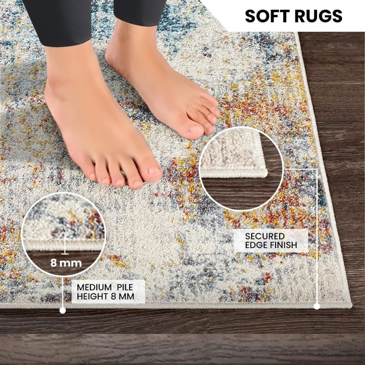 Clearwater Abstract Rug - Area Rugs Living Room - Image 4