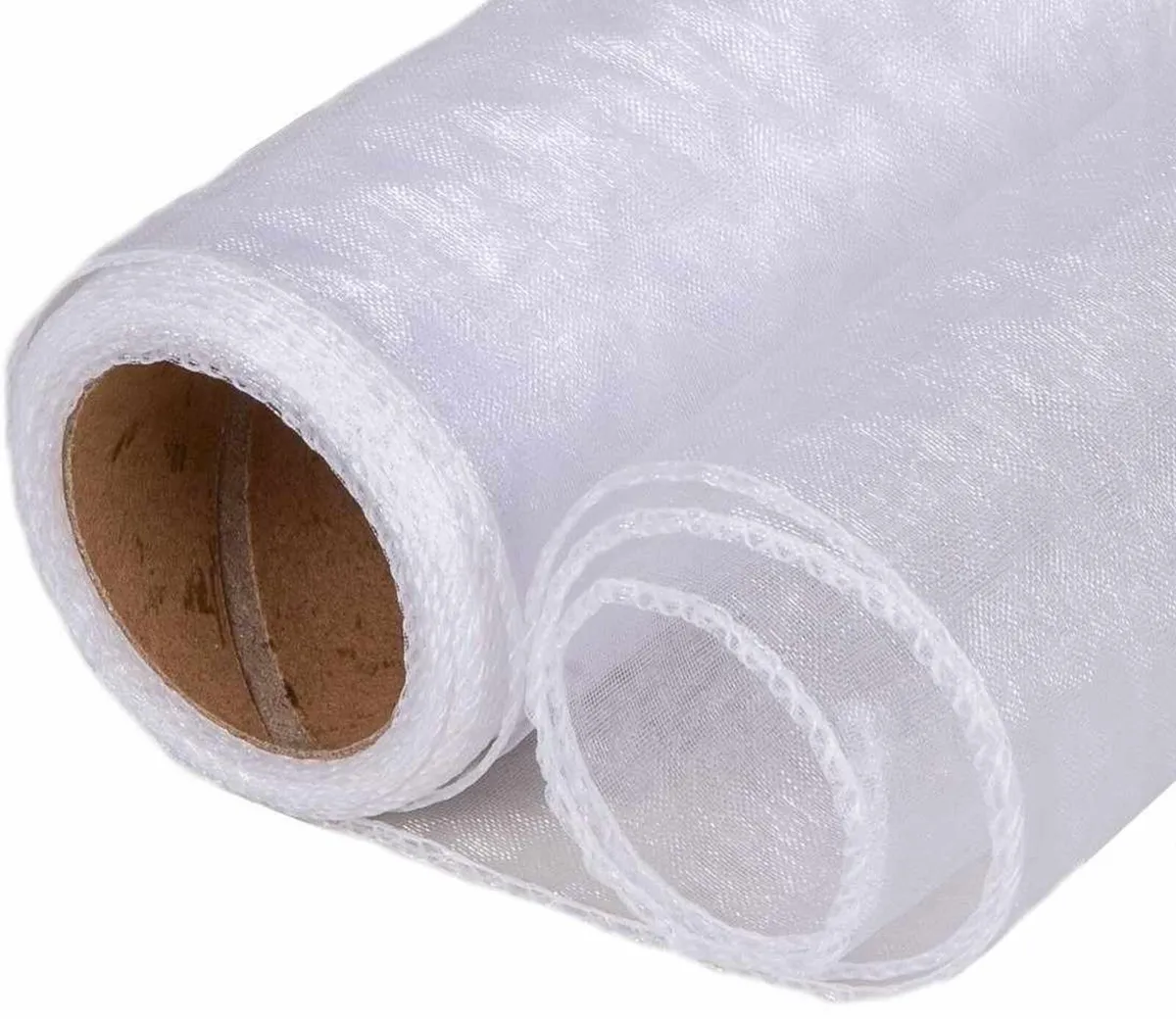 Tulle Roll ,fabric ribbon white - Image 1