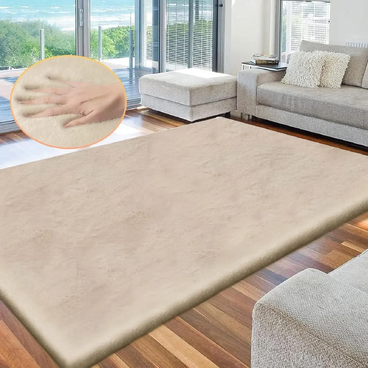 Washable Area Rug 180x270cm for Living Room Camel - Image 2