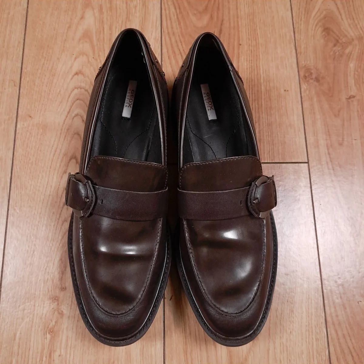 Geox Dark Brown Respira Leather Loafers 6UK/39EU - Image 4