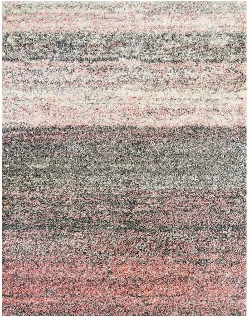Shaggy Plain Blush Grey Rug Fluffy Lounge Living - Image 2