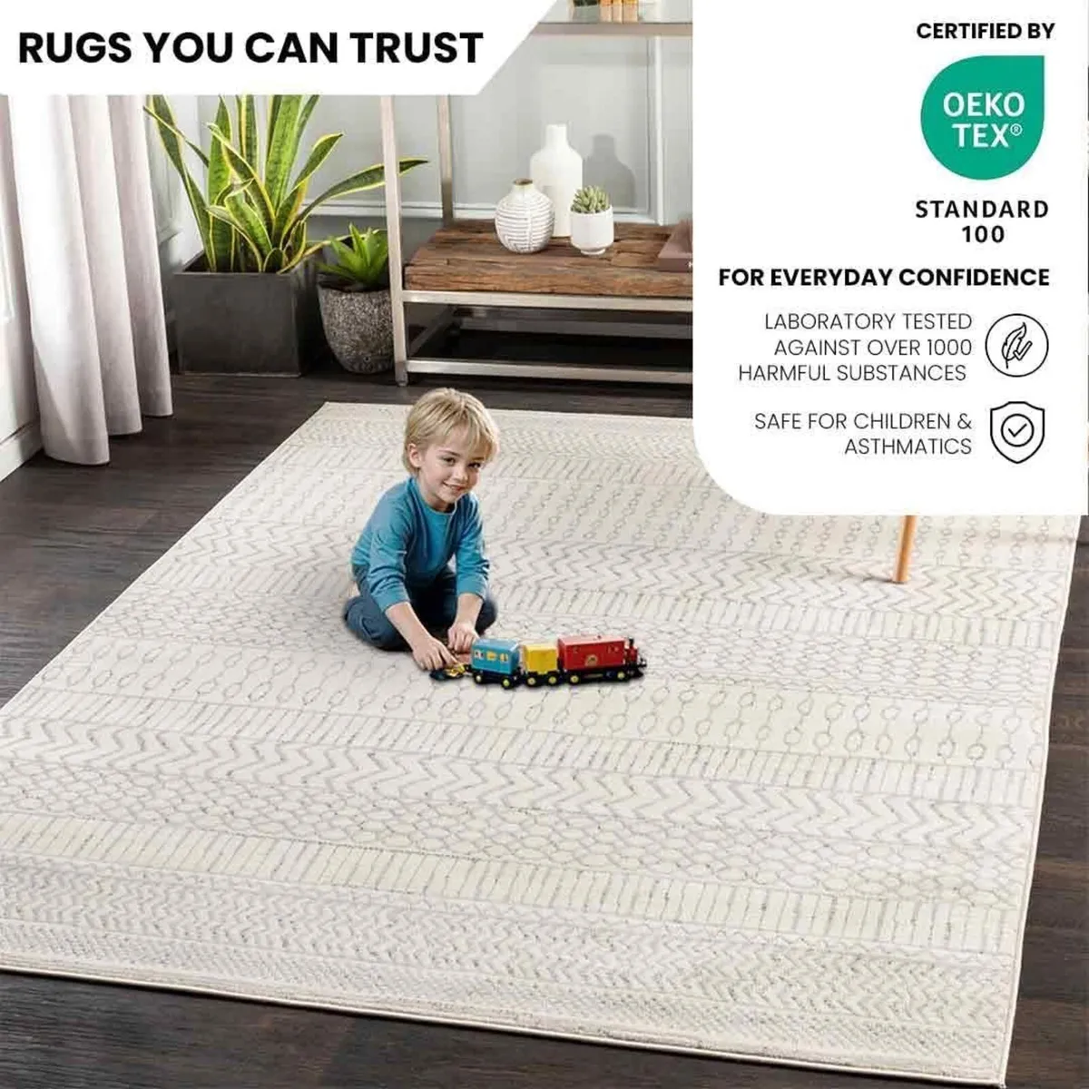 Honolulu Geometric Rug - Scandi Area Rugs Living - Image 3