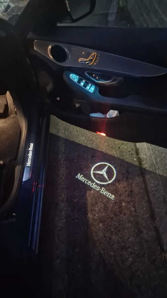 Mercedes  4Pcs Car Door Projector Lights HD LED Lo - Image 1