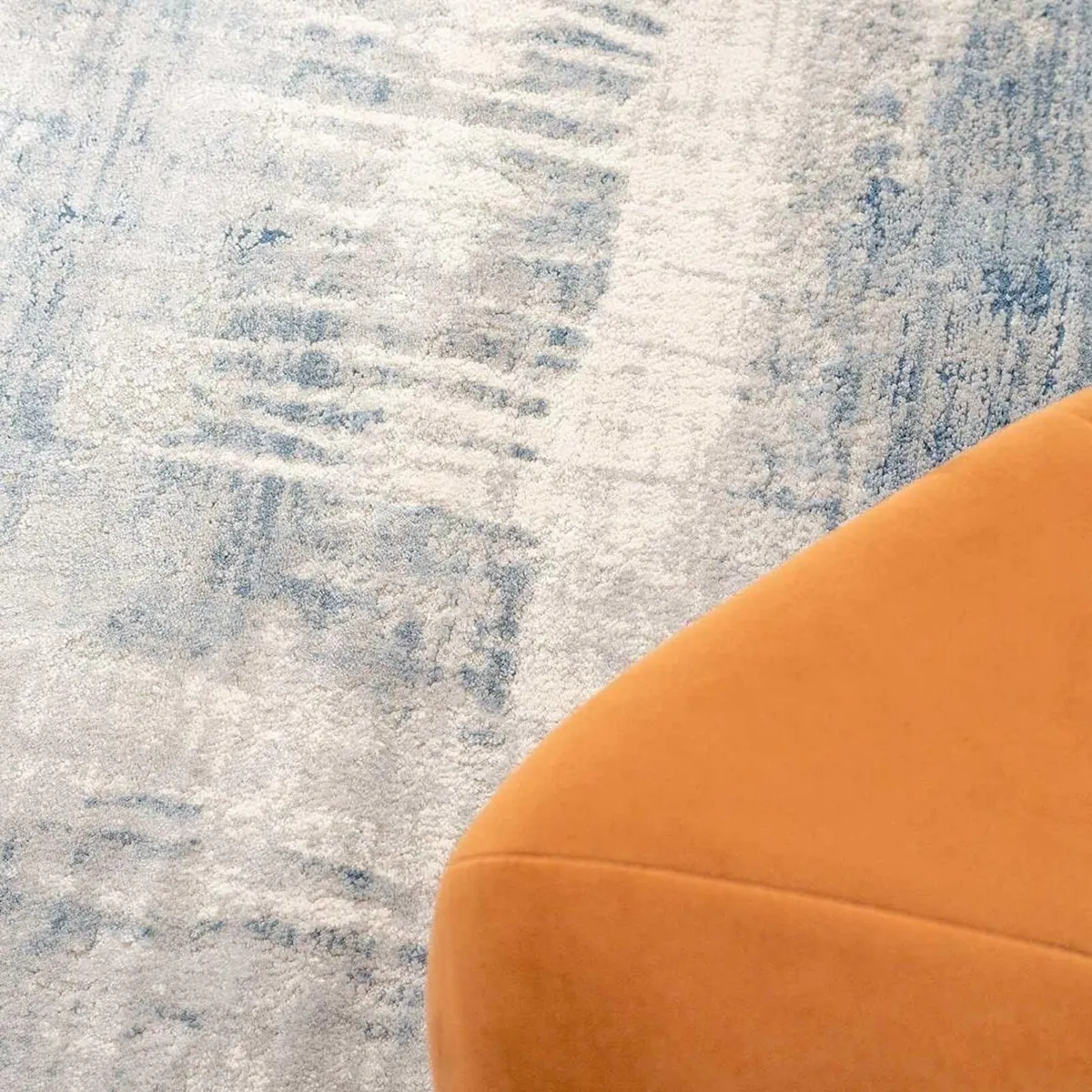 Modern Large Designer Silver Grey Abstract Navy - Image 2