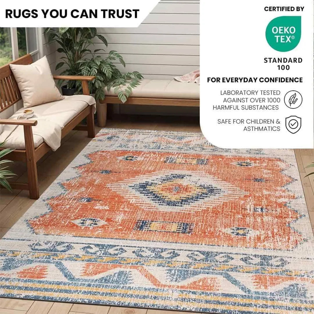 Lusaka Indoor Outdoor Rug - Large Boho Rugs for - Image 3
