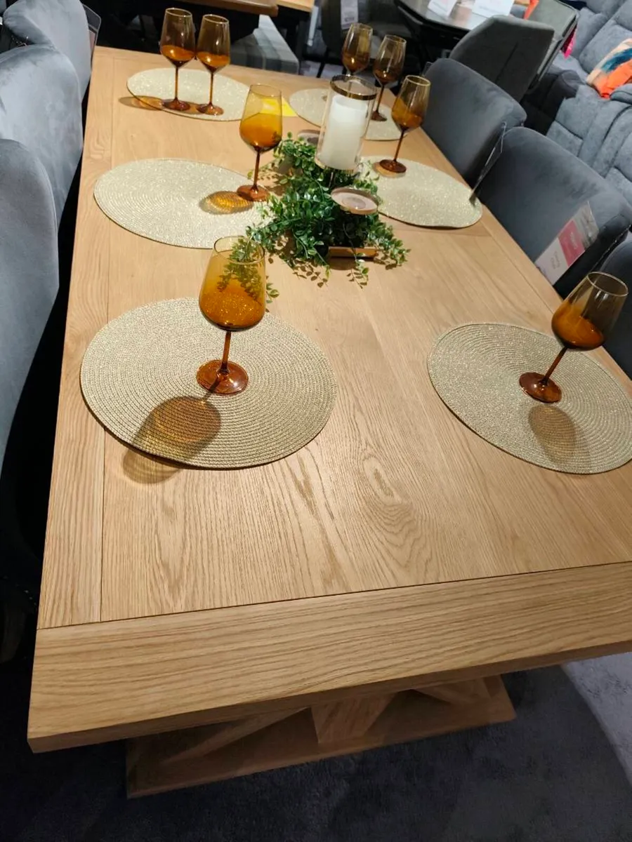 Brand New 200cm Oak Dining Table - Image 4