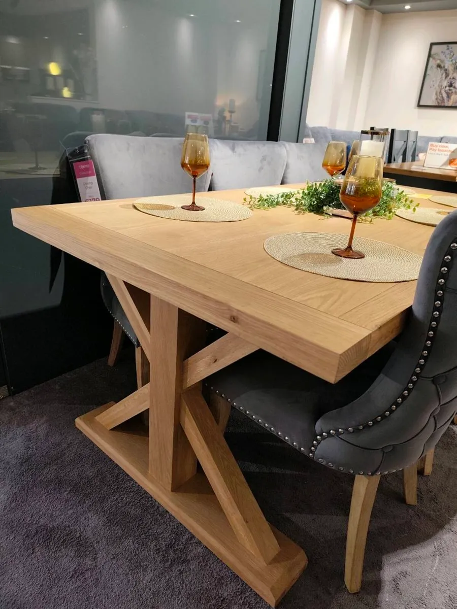 Brand New 200cm Oak Dining Table - Image 1