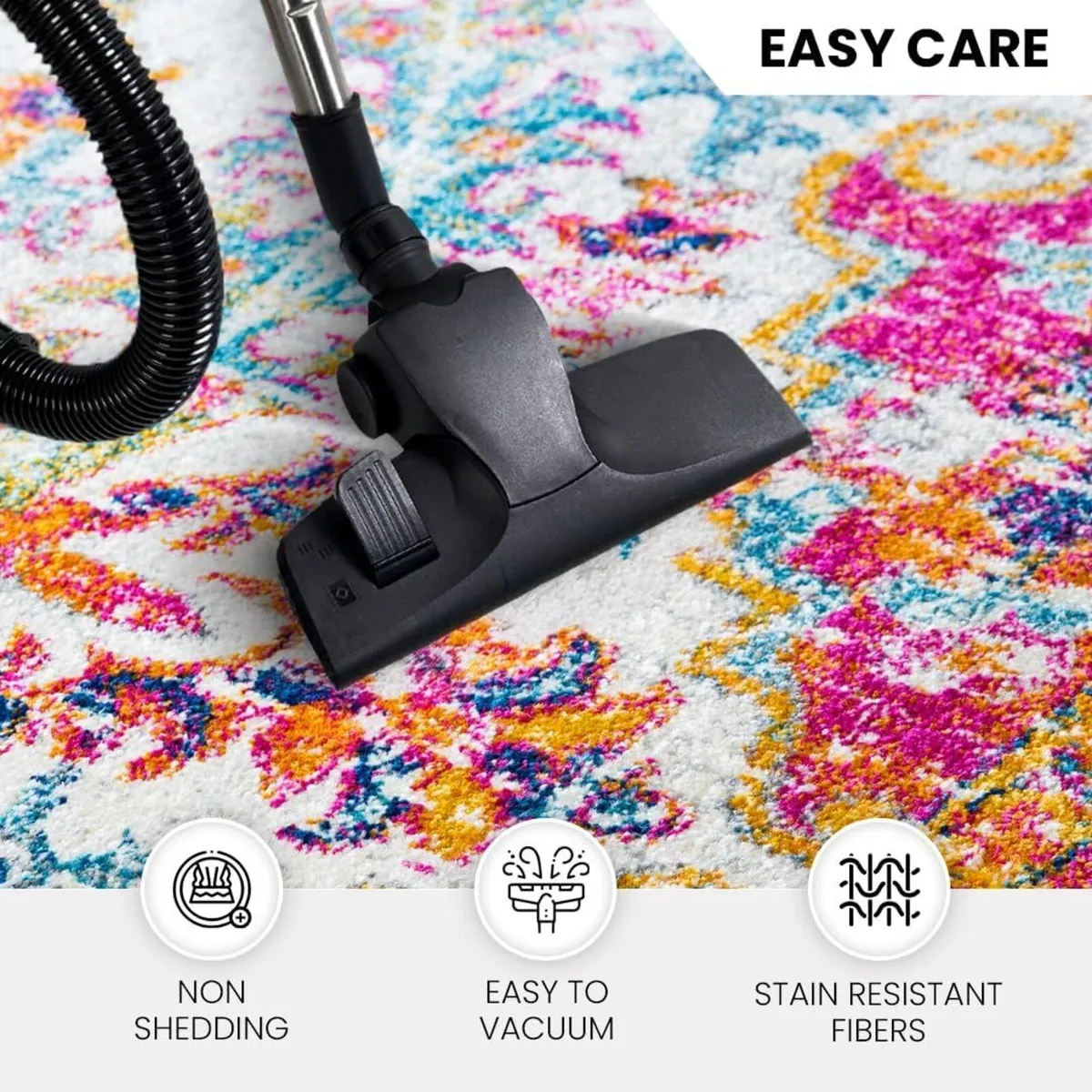 Asmara Vintage Rug – Multicolour Boho Area for - Image 2