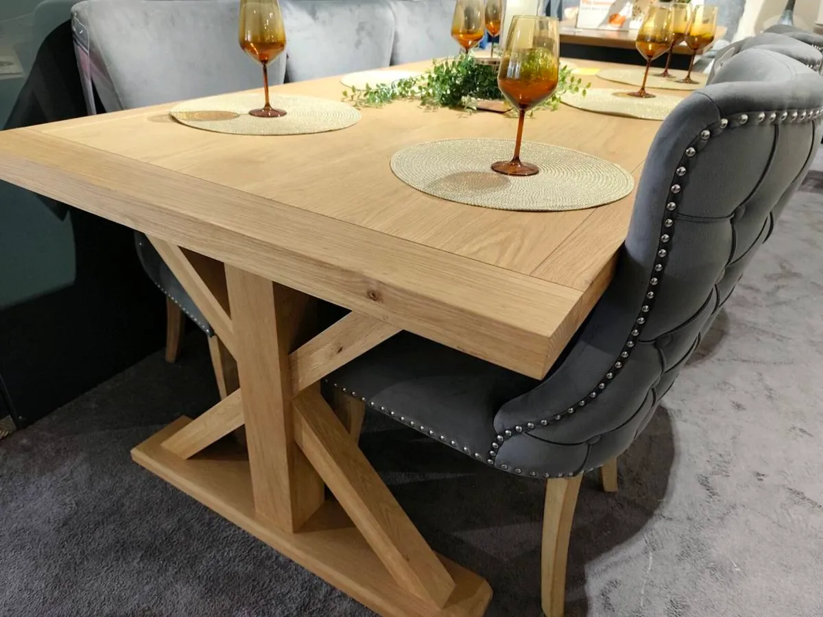 Brand New 200cm Oak Dining Table - Image 3