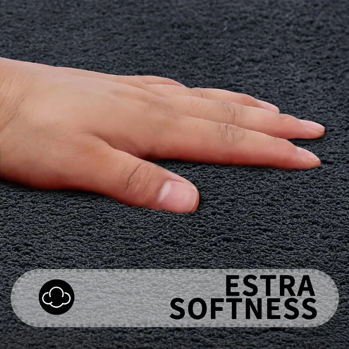 Large Area Rug 200x300 cm Grey Modern Fluffy High - Image 3