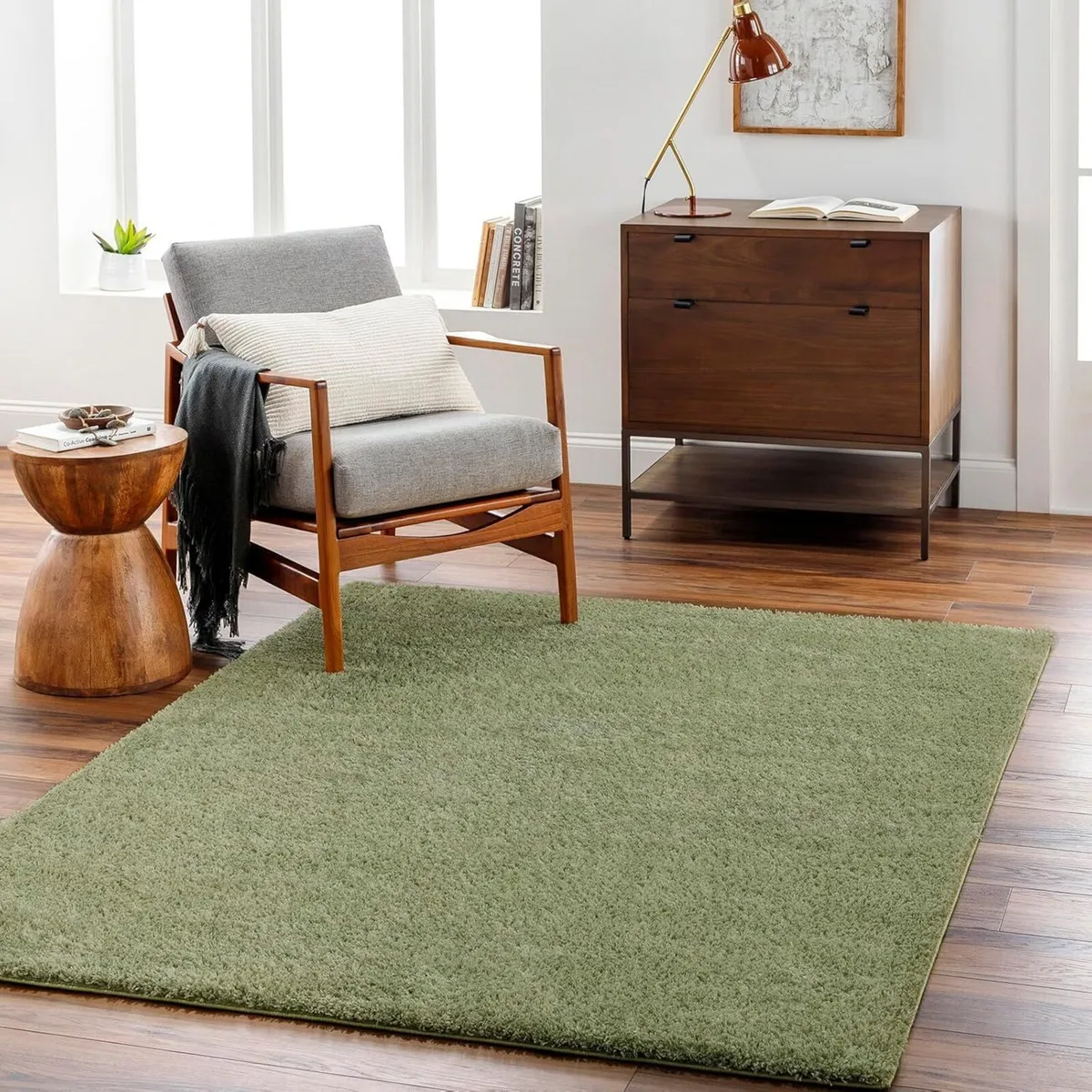 Shaggy Berber Rug for Living Room Bedroom 160x213 - Image 1