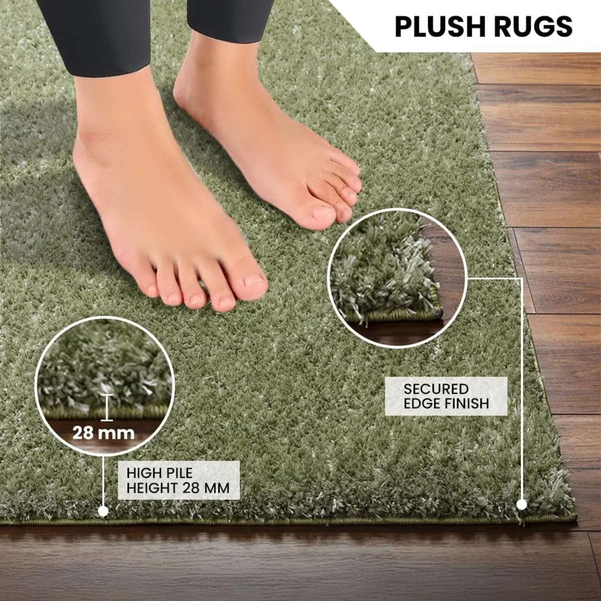 Shaggy Berber Rug for Living Room Bedroom 160x213 - Image 4