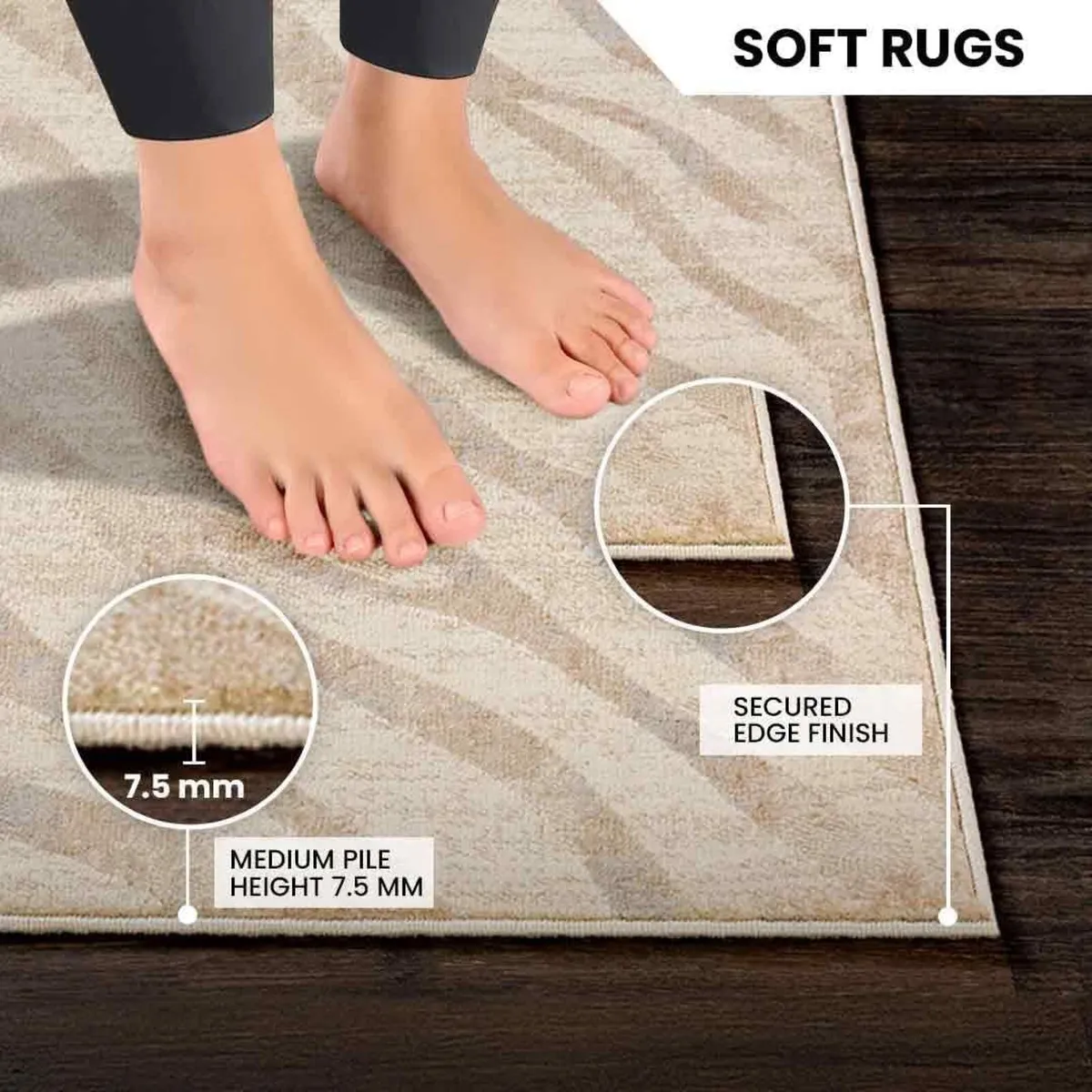 Luanda Geometric Rug - Scandi Area Rugs Living - Image 4