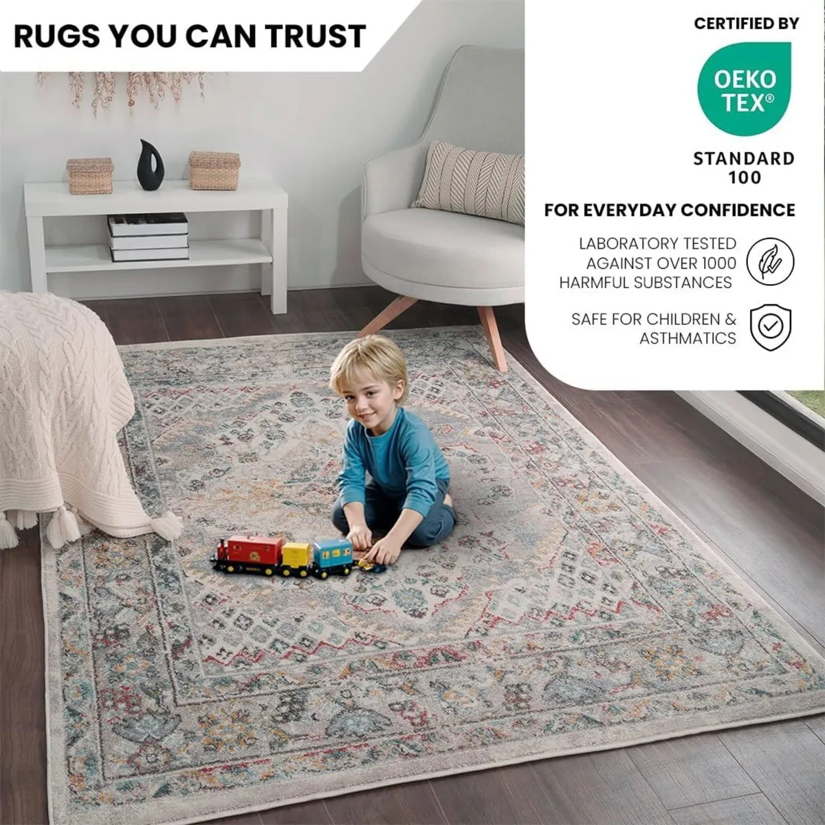 Casablanca Vintage Rug for Living Room Dining - Image 3