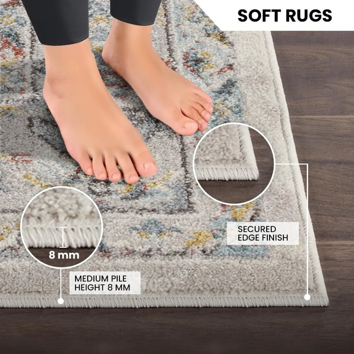 Casablanca Vintage Rug for Living Room Dining - Image 4