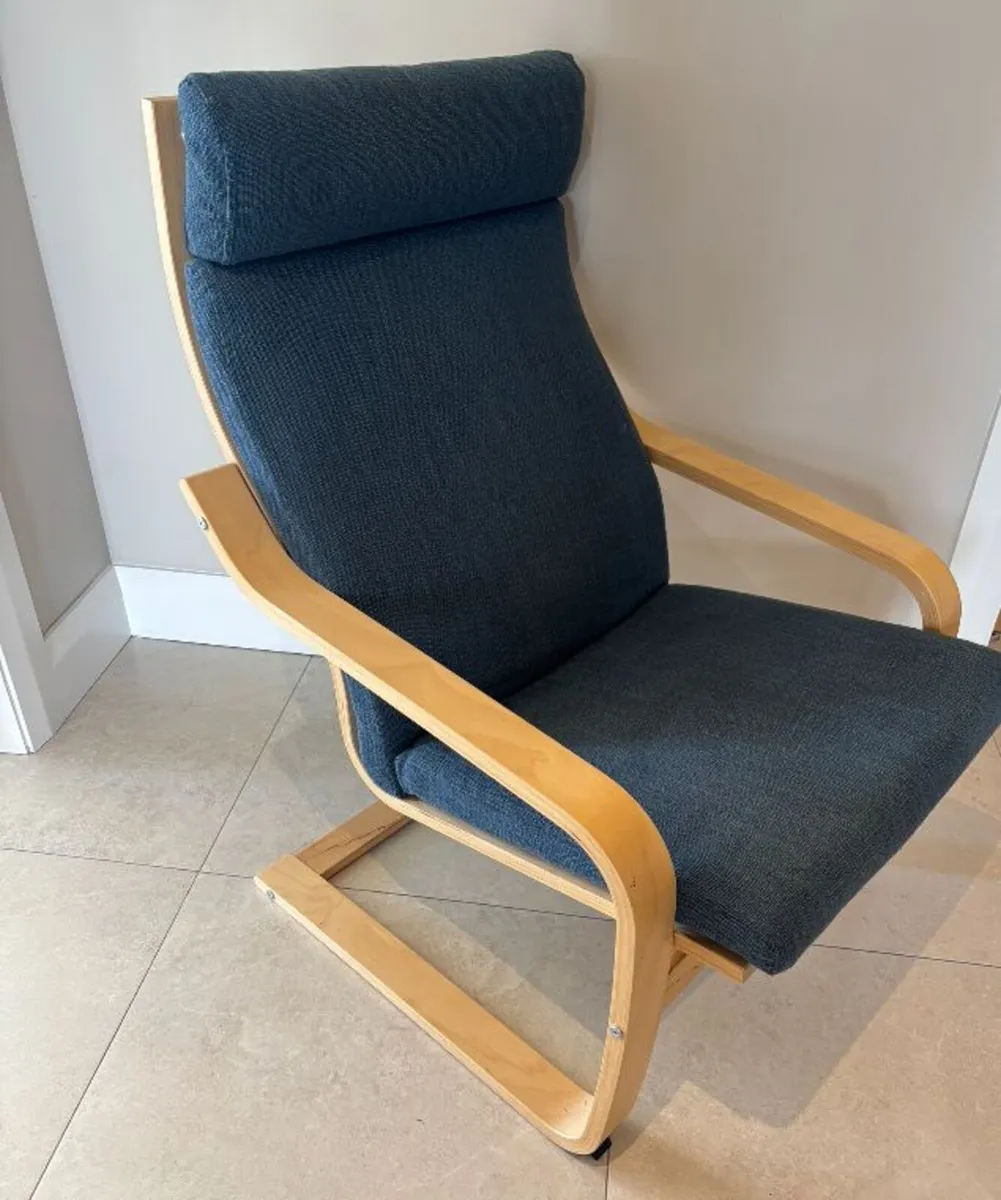 Ikea rocking armchair and footstool (Poang) - Image 4