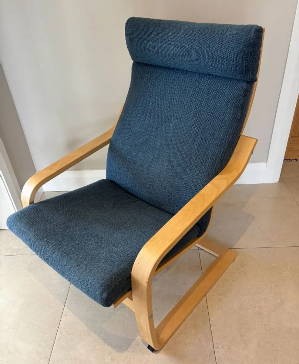 Ikea rocking armchair and footstool (Poang) - Image 1