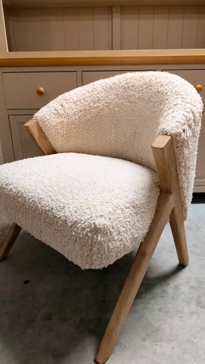 Ex Display Cream Fabric Armchair, Excellent - Image 4