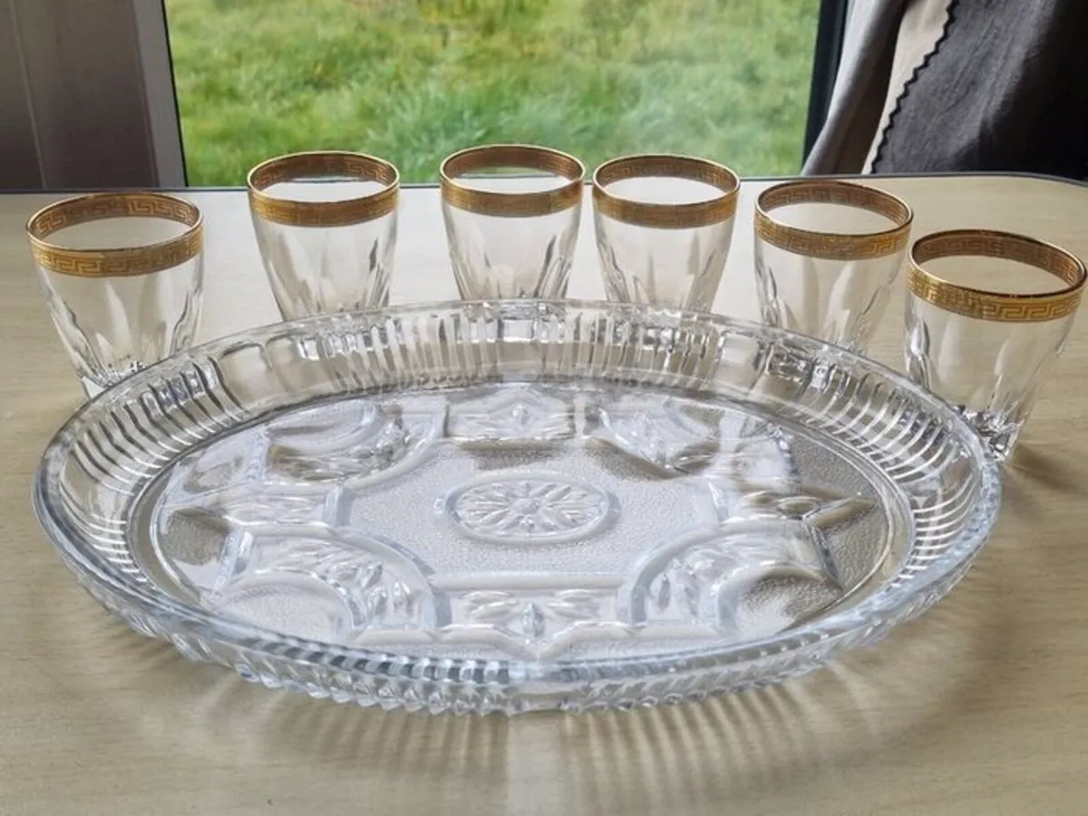 Vintage set of six aperitif glasses, France glass - Image 2