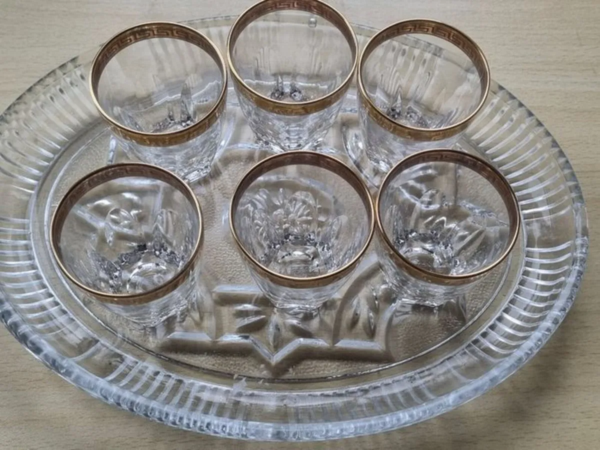 Vintage set of six aperitif glasses, France glass - Image 3