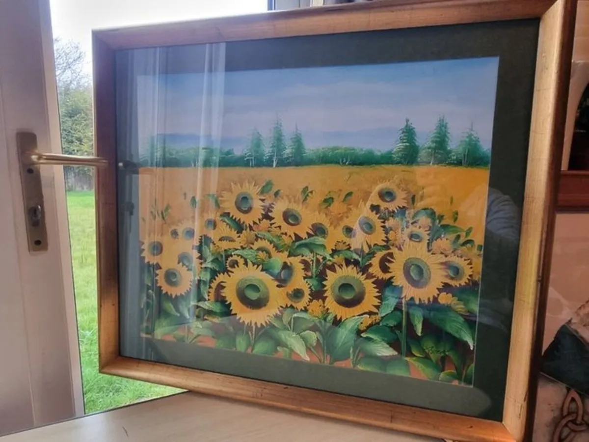 Large and Sunflower Oil Painting by C. R. Benoit - Image 4