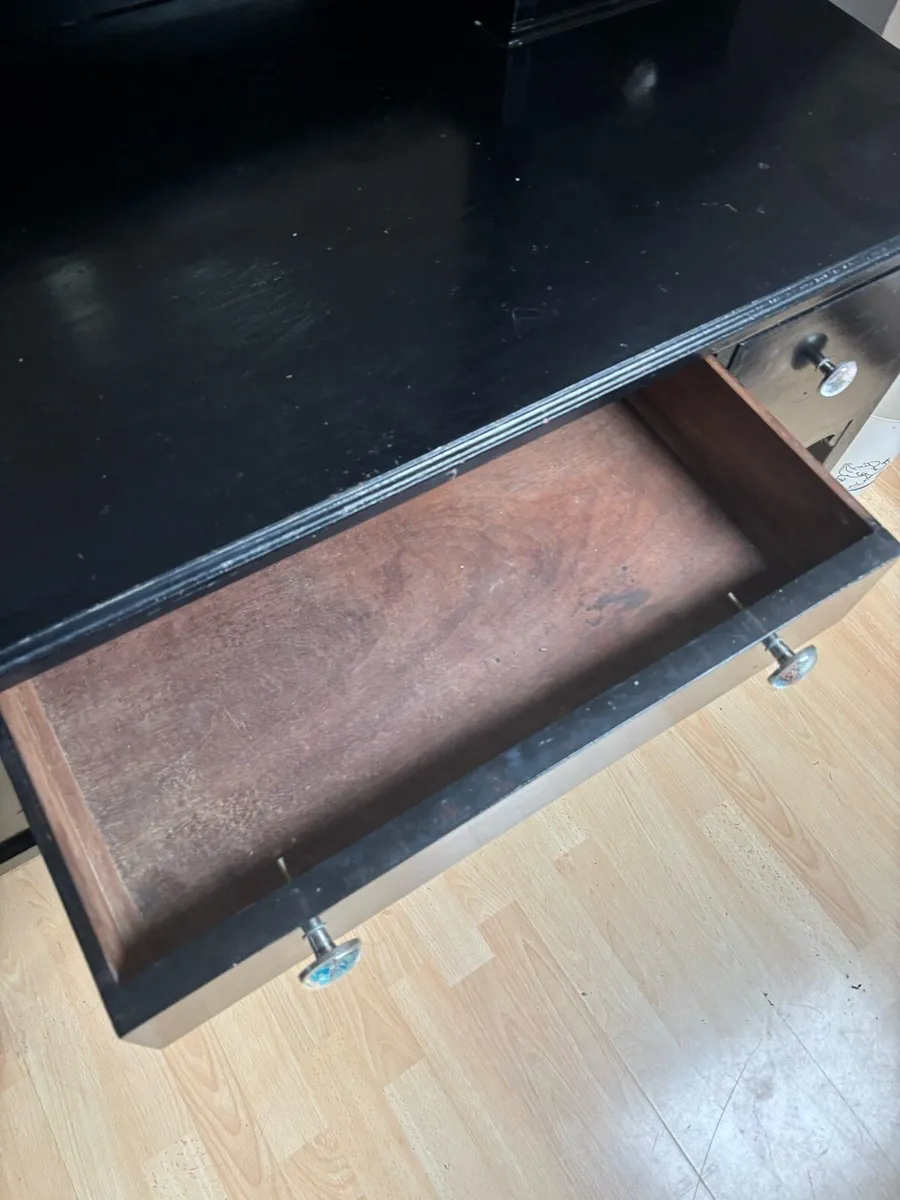 Old style black dressing table - Image 4