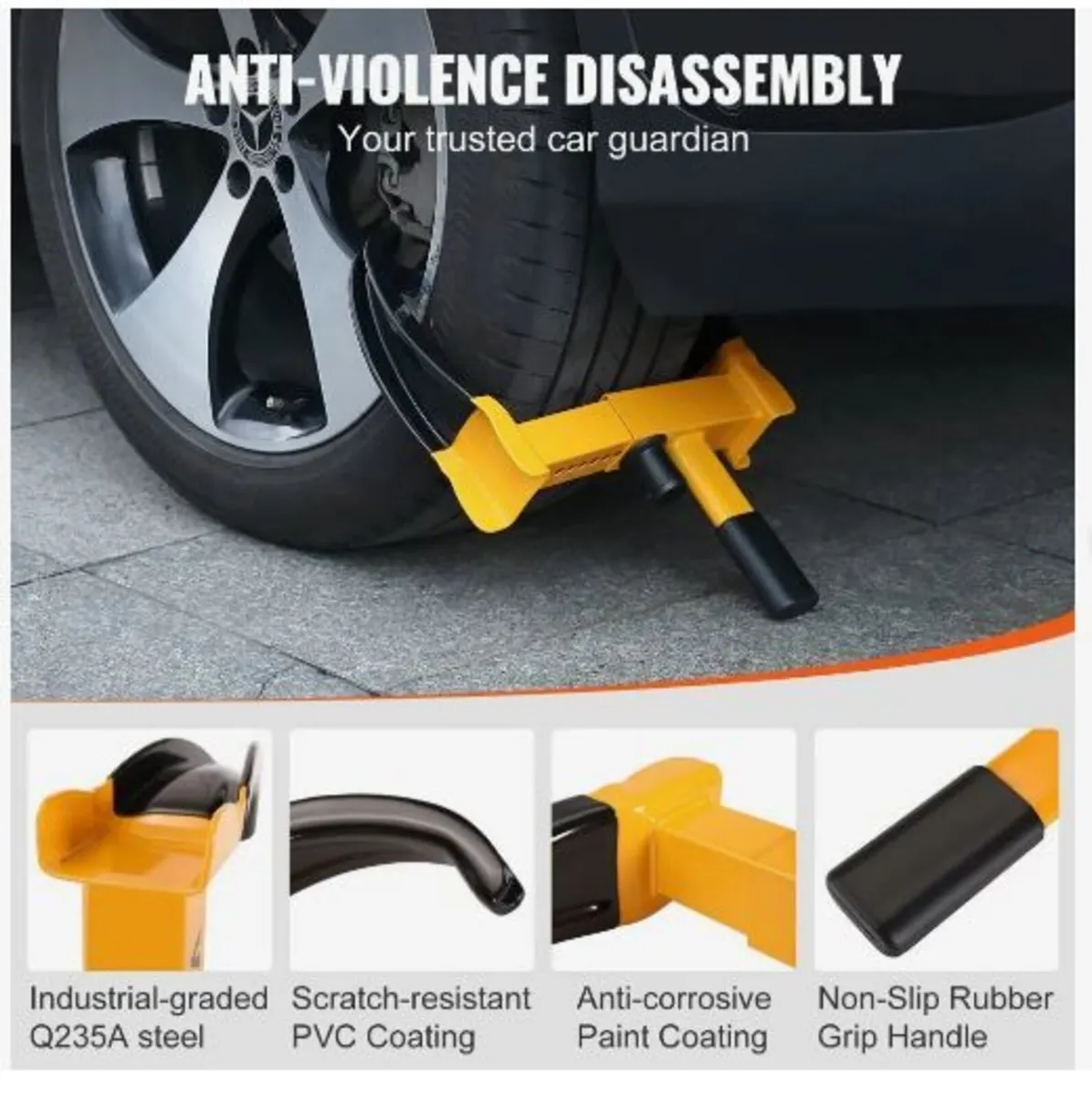 Wheel Lock, 2 Packs Universal Wheel Clamp - Image 2