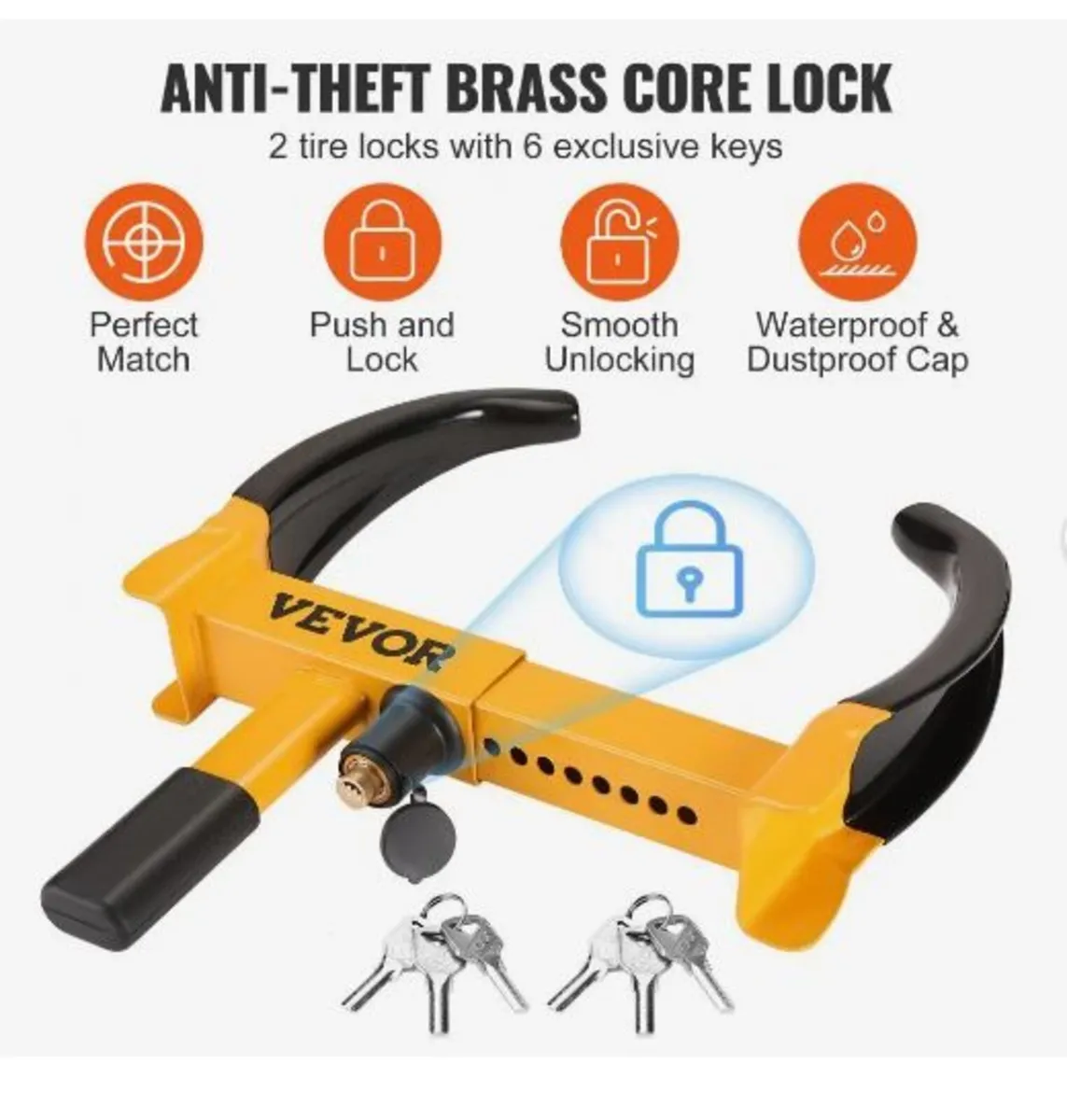 Wheel Lock, 2 Packs Universal Wheel Clamp - Image 4