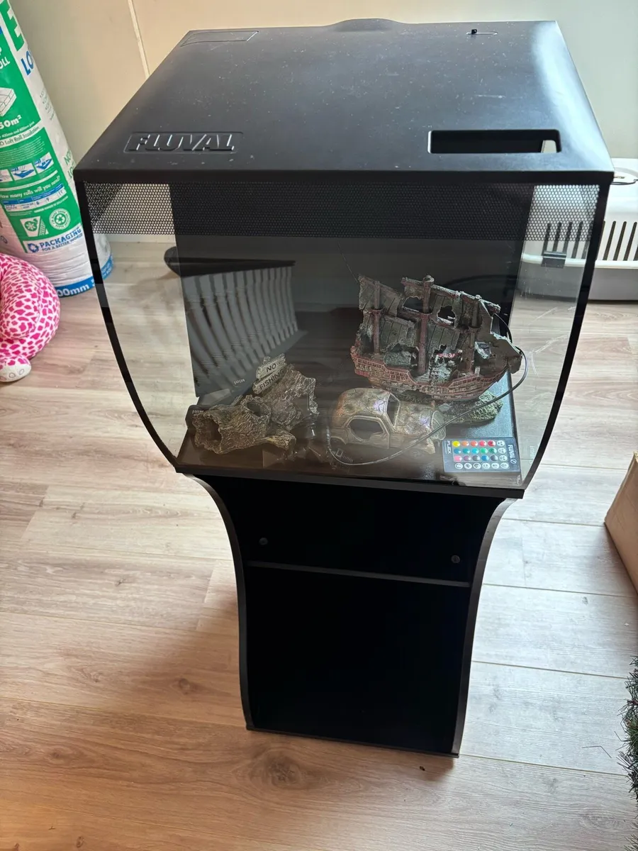 Fluval Flex 57L Aquarium with stand and ornaments - Image 2