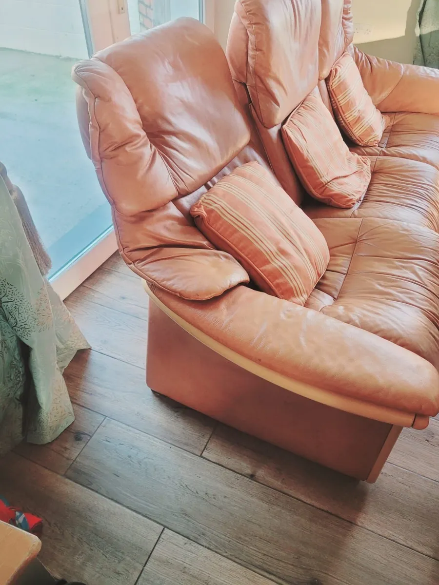 Genuine Italian Leather 3 and 2  seater Couch - Image 2