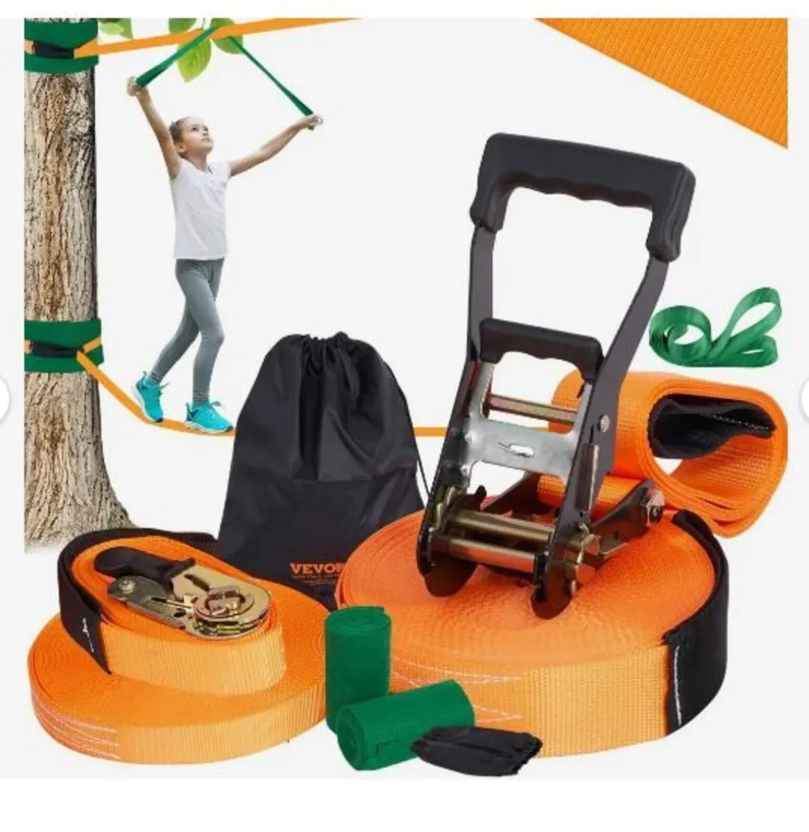 Slackline Kit with Training Line, 18.29 m - Image 1