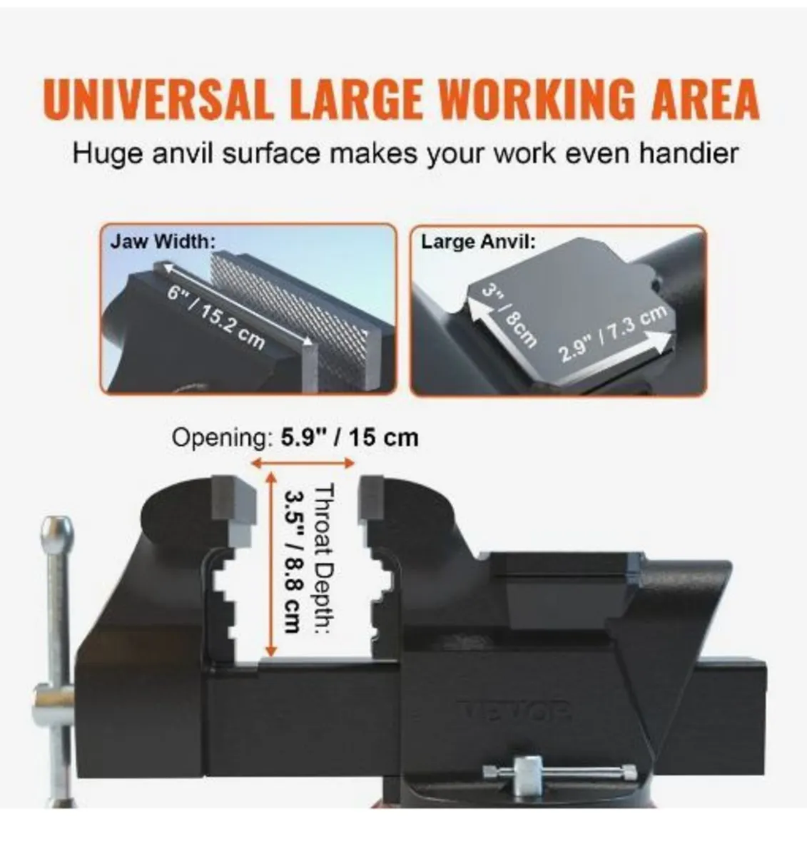 Bench Vise Jaw Width 15.2 cm - Image 2