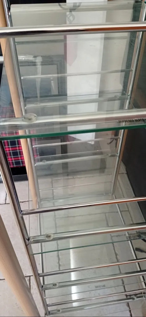 Glass Pine and Chrome Shelf 1450 x 680 x 530mm - Image 4