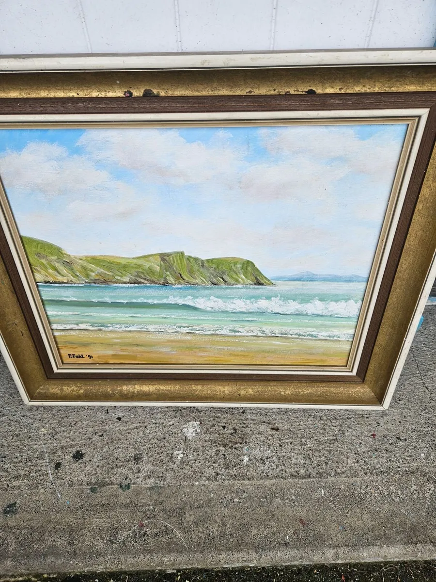 Vintage Picture Oil on Canvas - Image 3