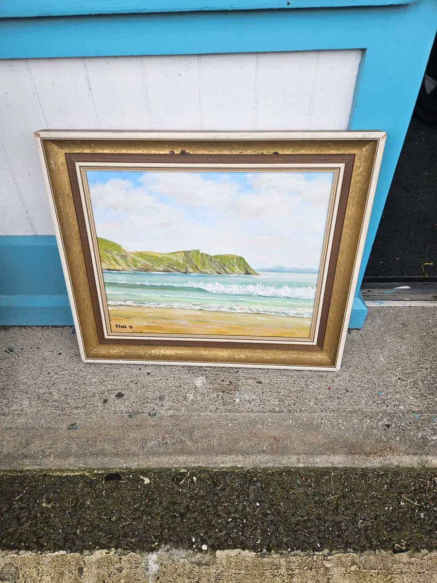 Vintage Picture Oil on Canvas - Image 4