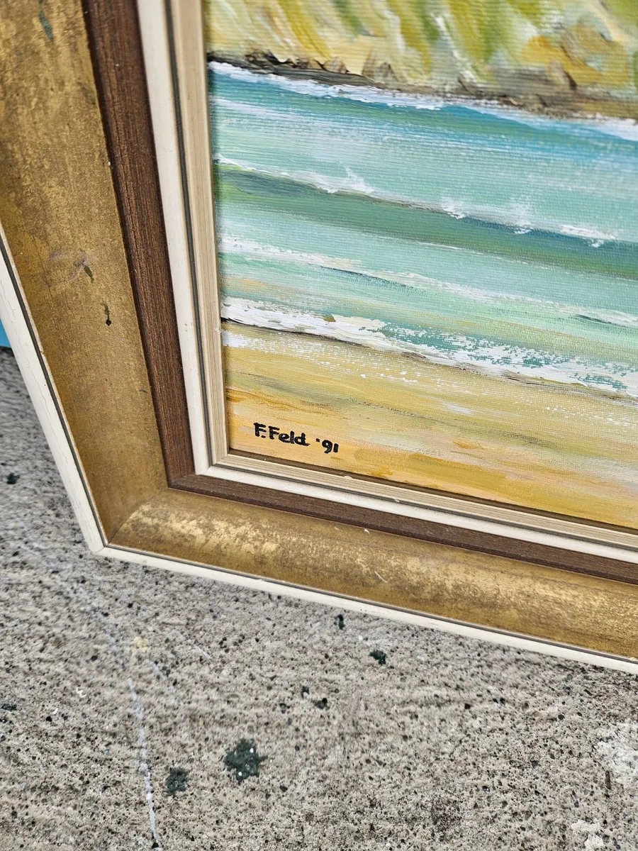 Vintage Picture Oil on Canvas - Image 2