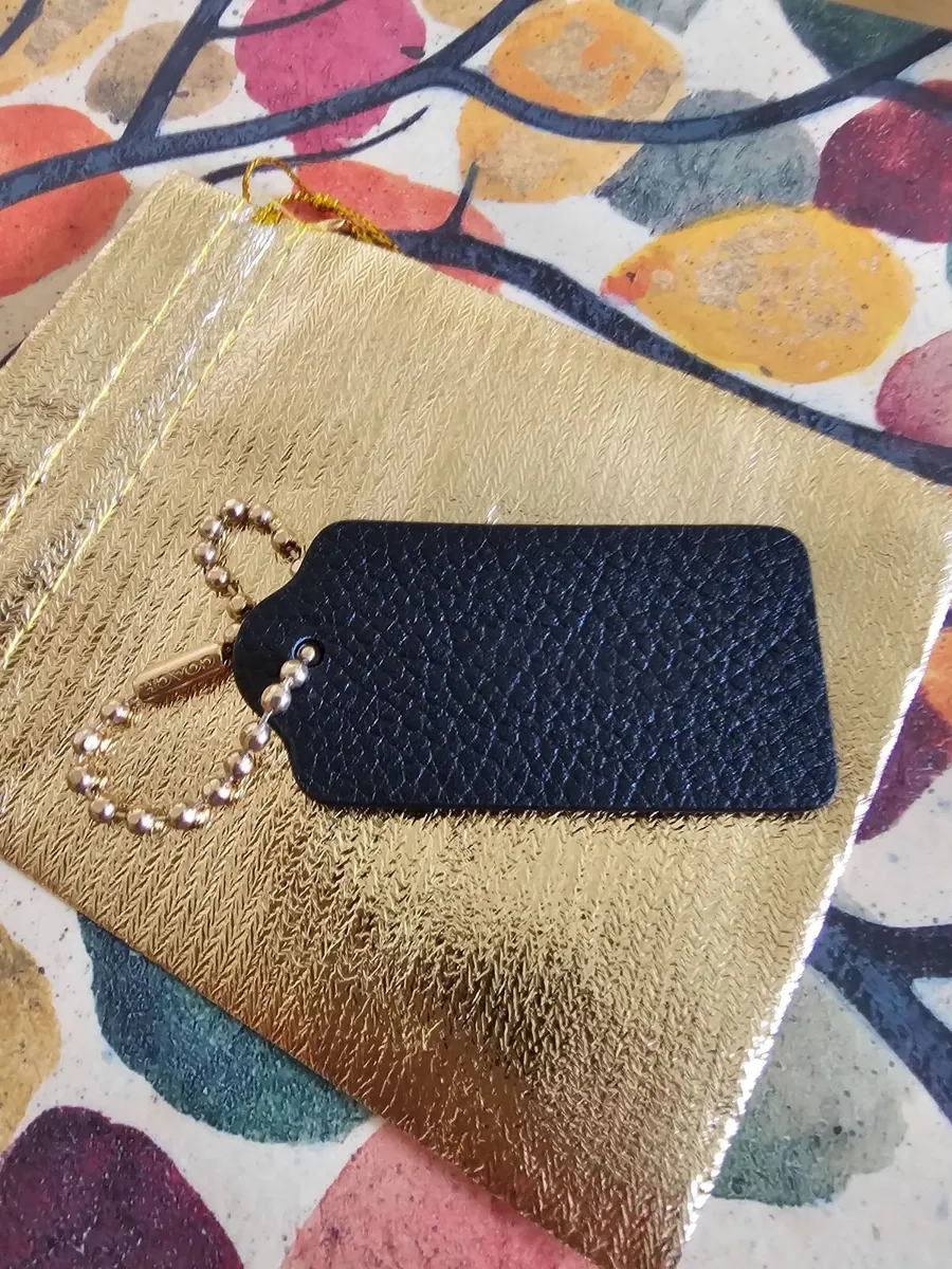 Coach Black Leather Bag Tag / Authentic / NEW - Image 2