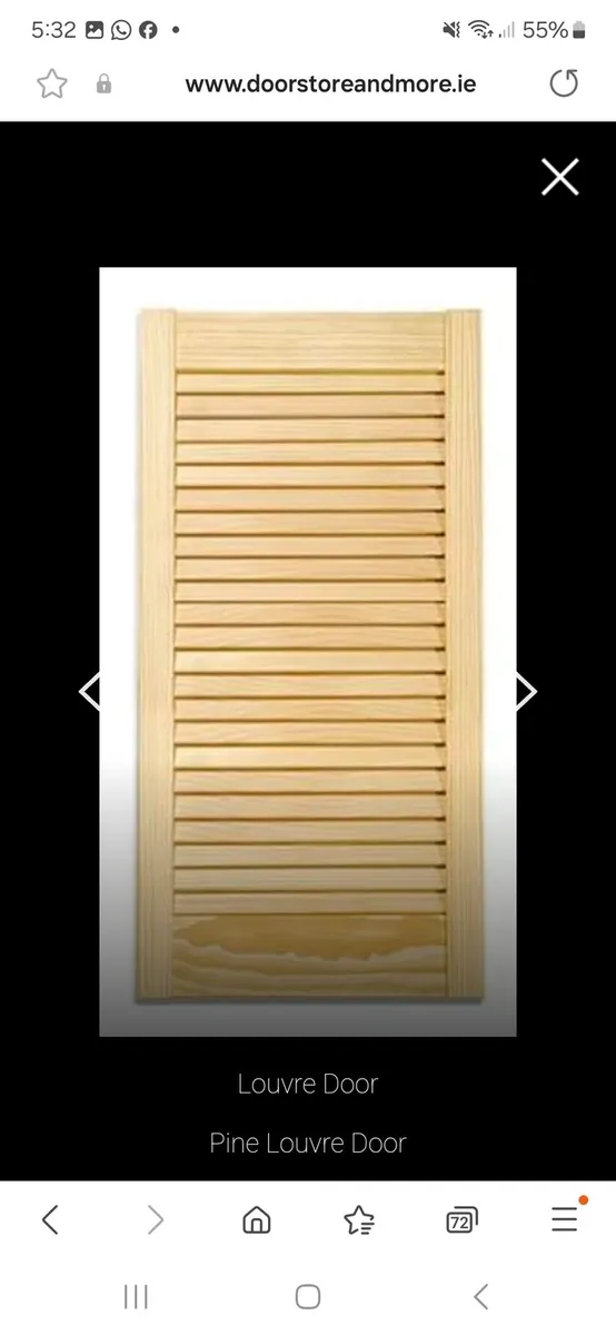 Solid Pine Louvre Doors - Image 2