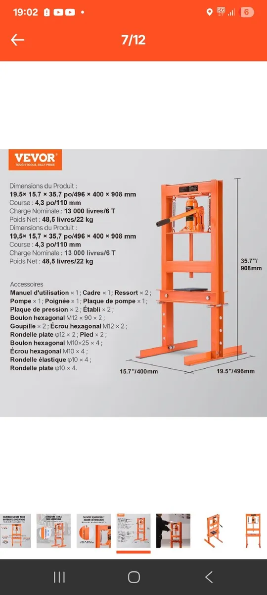 Hydraulic press 6 tonne - Image 2