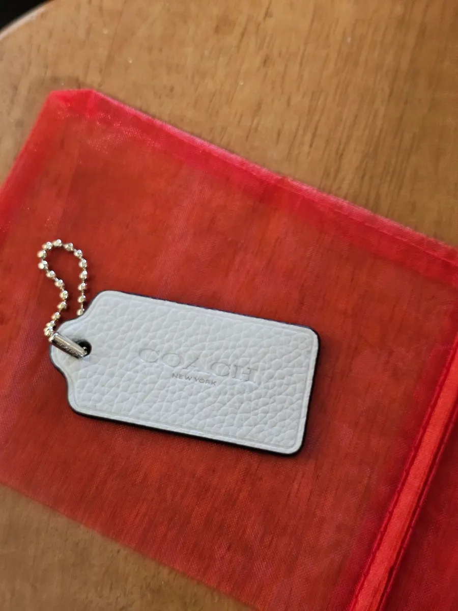 Coach Cream Leather Bag Tag / Authentic / NEW - Image 1