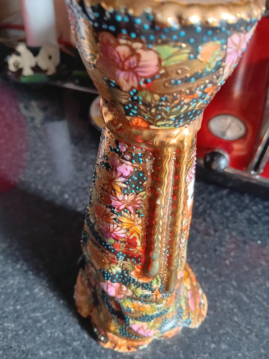 Japanese satsuma candle holder - Image 1